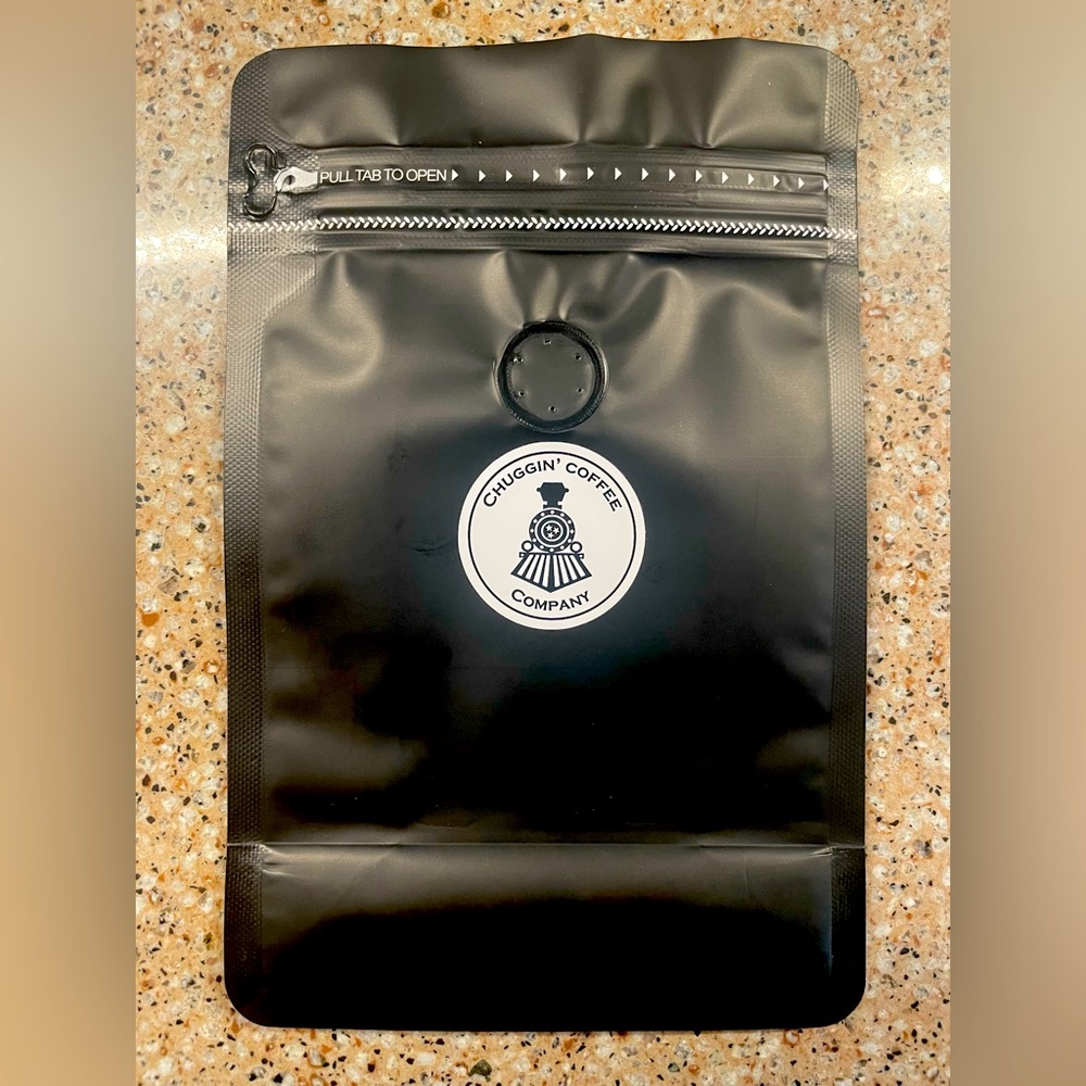 New Chuggin’ Coffee Co. 8oz bag.